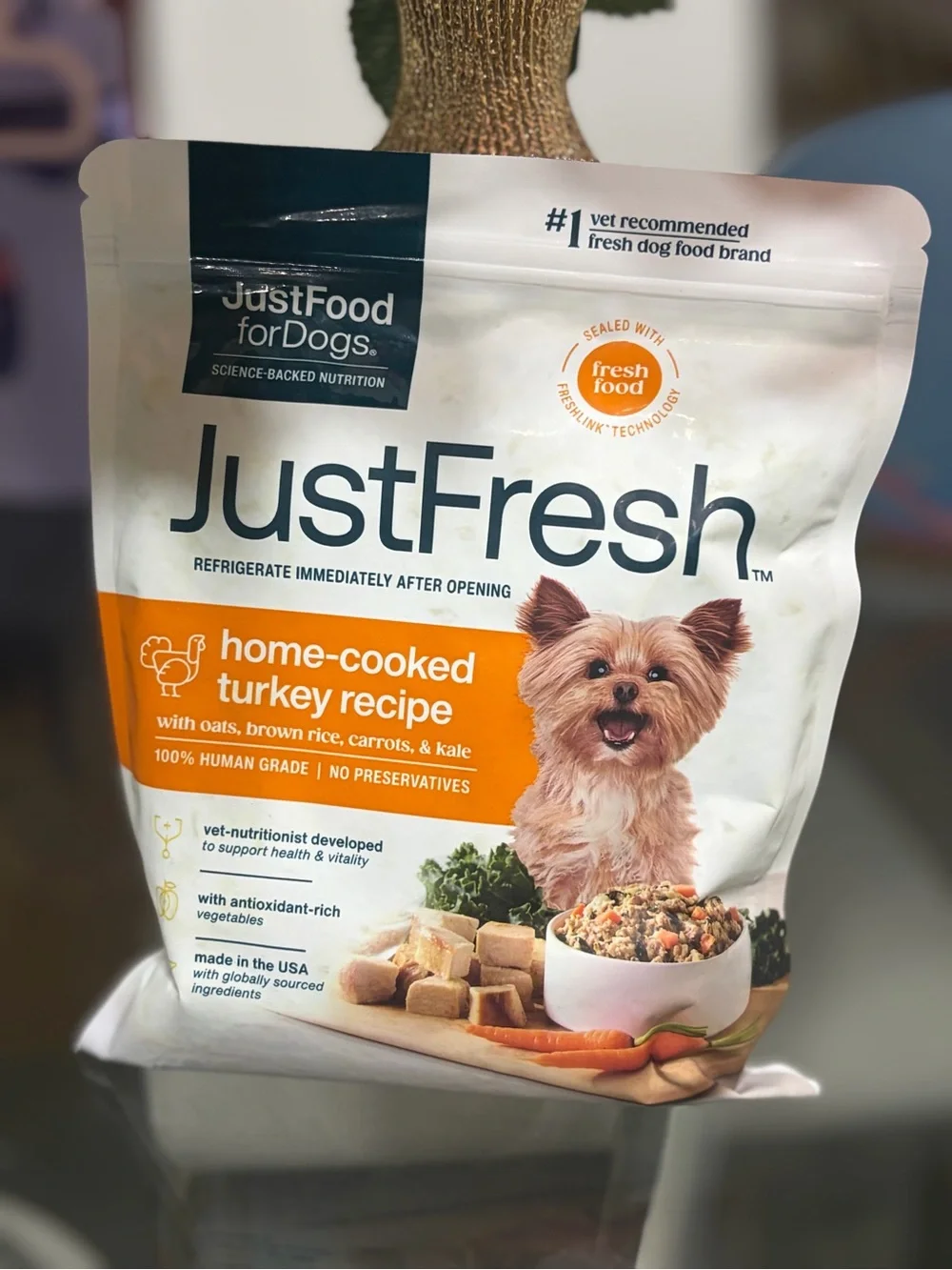 fresh JustFresh Home-Cooked Turkey Recipe Dog Food - White & Orange